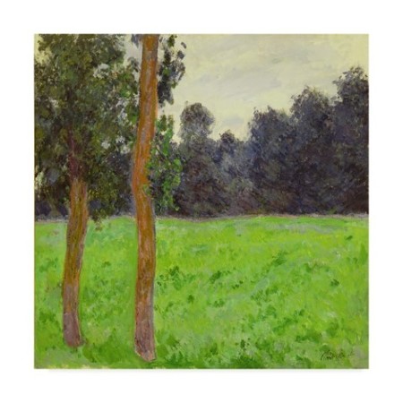 Claude Monet 'Deux Arbres Dans La Prairie' Canvas Art,18x18 -  TRADEMARK FINE ART, BL01909-C1818GG